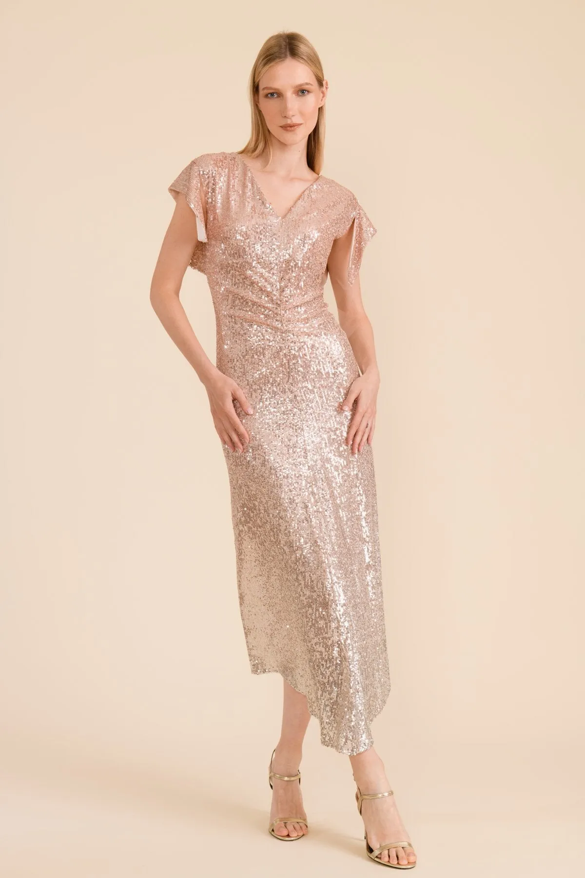 Caroline Kilkenny Pink Logan Sequin Dress