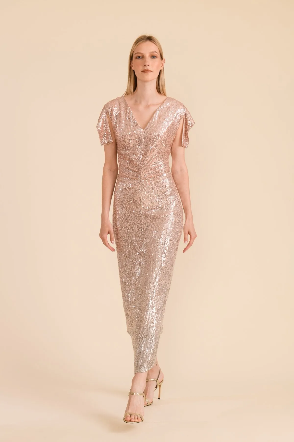 Caroline Kilkenny Pink Logan Sequin Dress