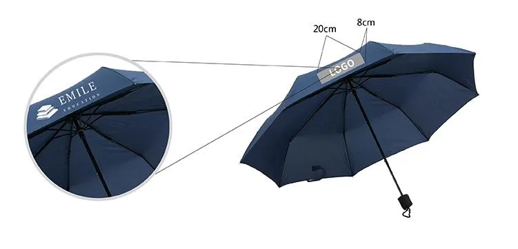 Collapsible 8K Three-Fold Business Umbrella