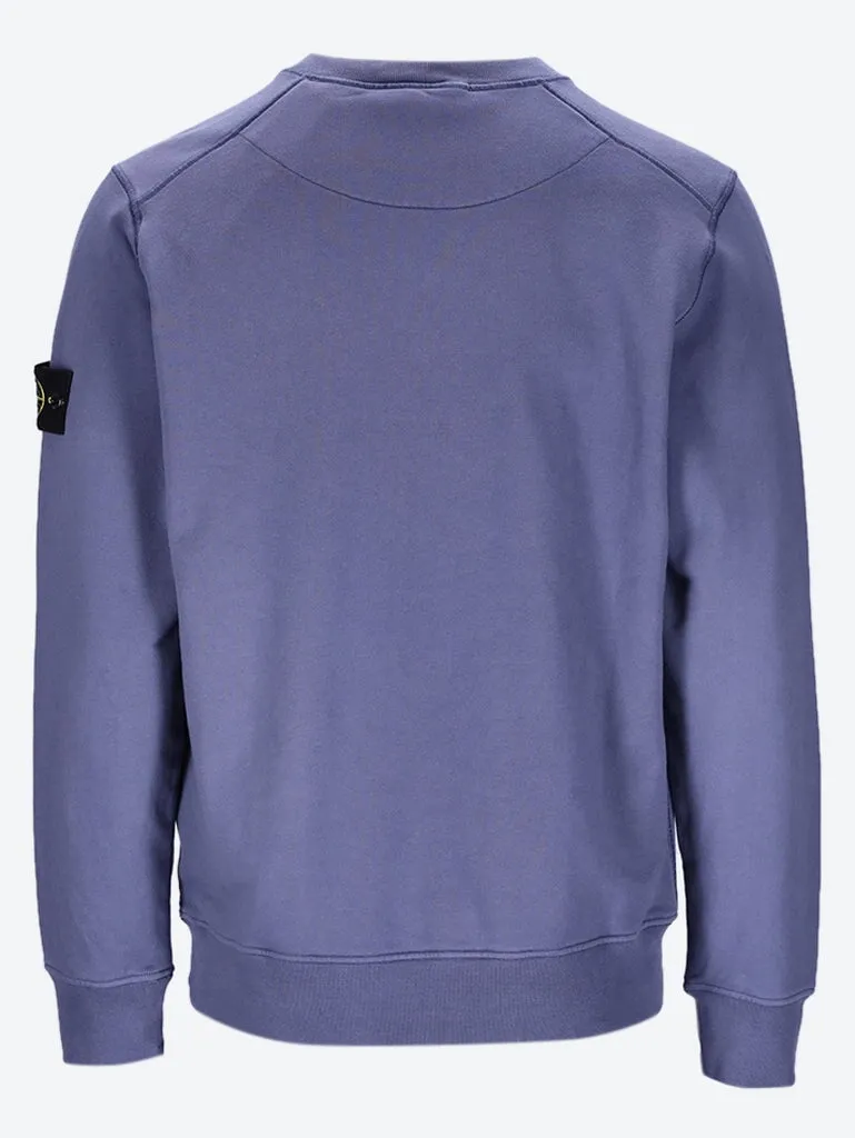 Cotton fleece garment dyed sweatshirt