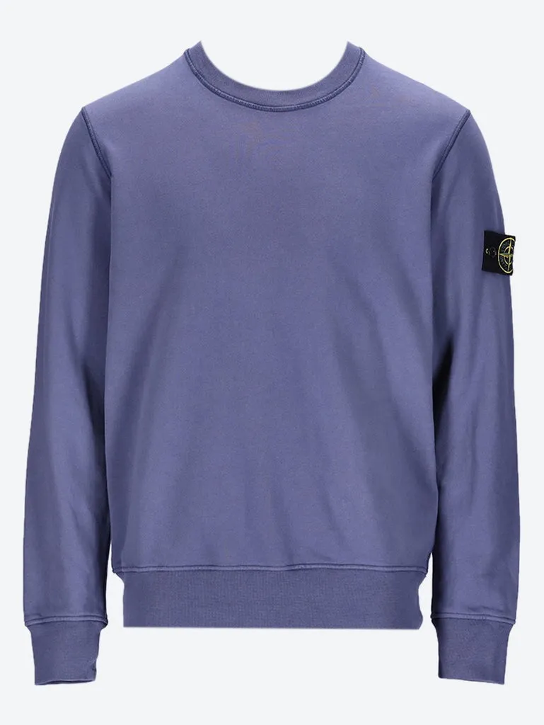 Cotton fleece garment dyed sweatshirt