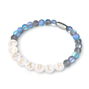 Custom Letter Bracelet | .925 Sterling Silver | Grey Mermaid Glass