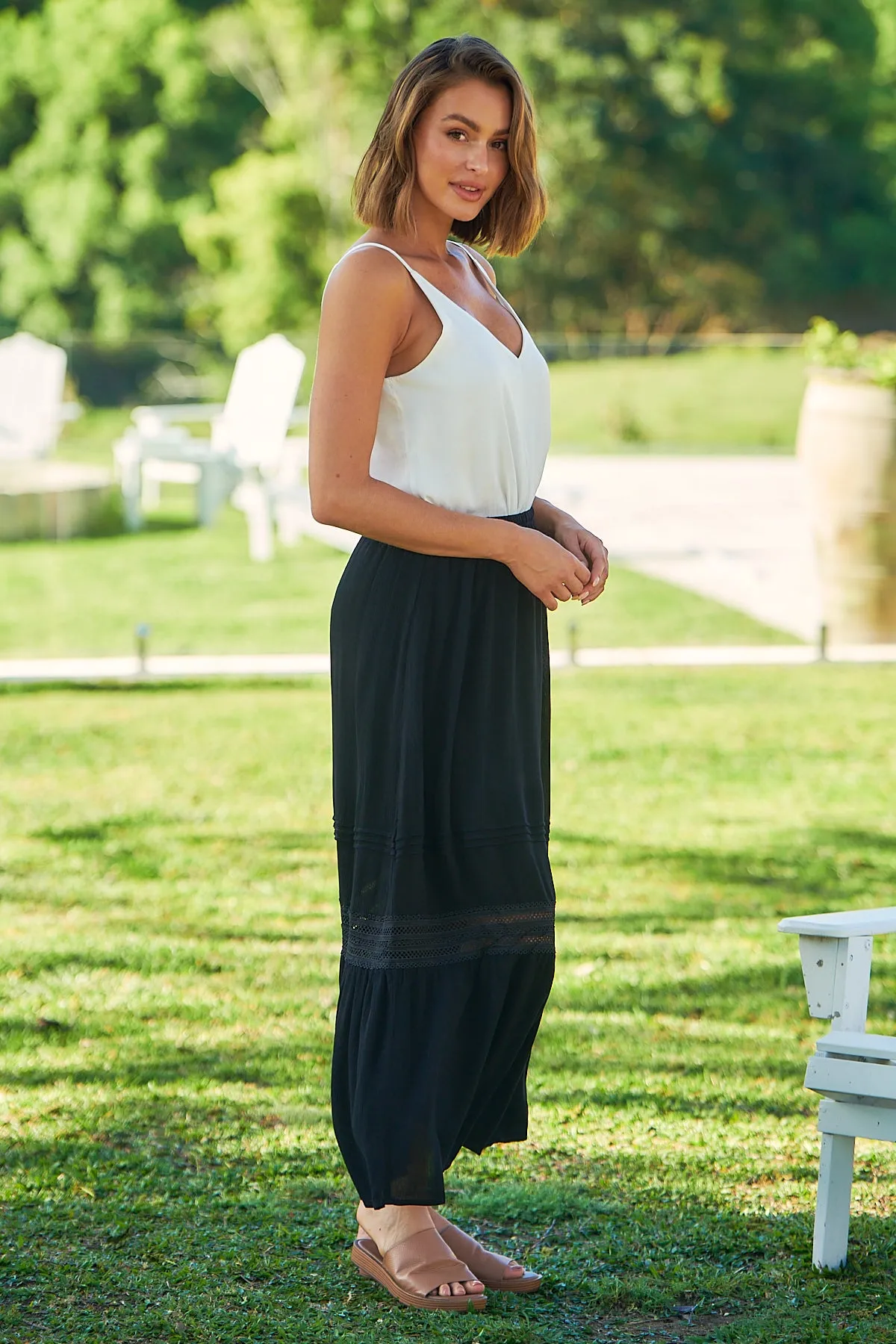 Dharma Black Lace Maxi Skirt