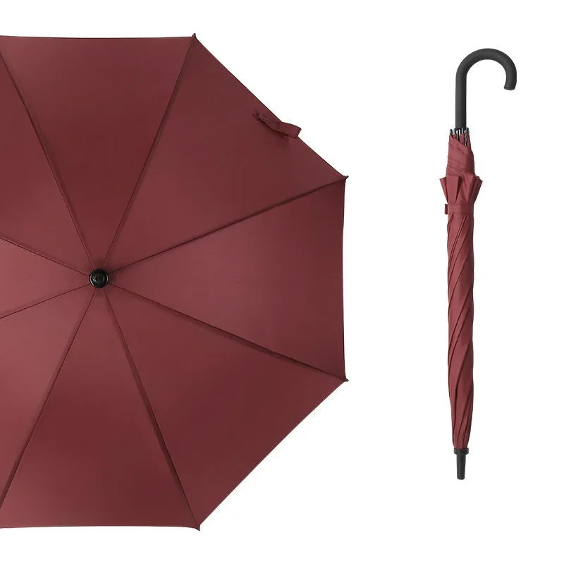 Double-grooved long-handled umbrella