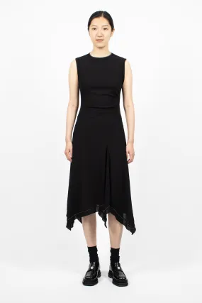 Draped Sleeveless Dress Black