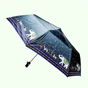 Elephant Procession Digital Printed Umbrella (3-Fold)