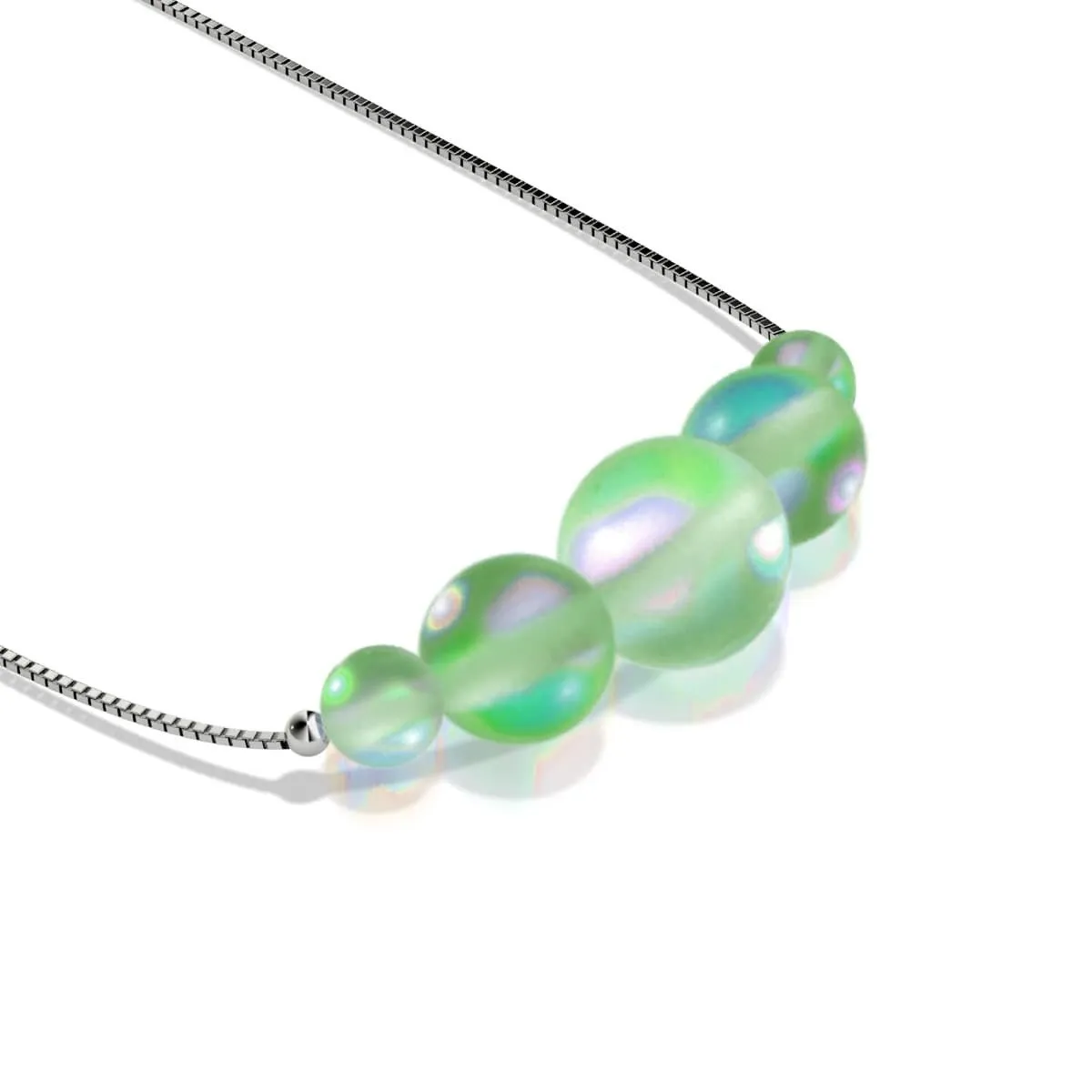 Emerald | .925 Sterling Silver | Mermaid Glass Infinity Clasp Necklace