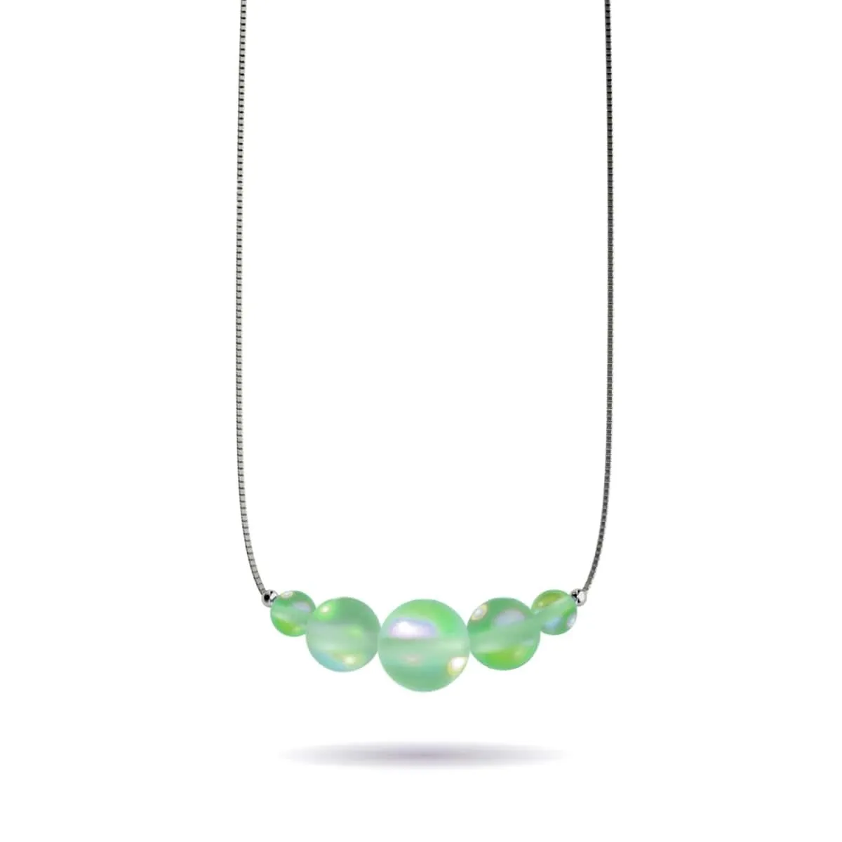 Emerald | .925 Sterling Silver | Mermaid Glass Infinity Clasp Necklace