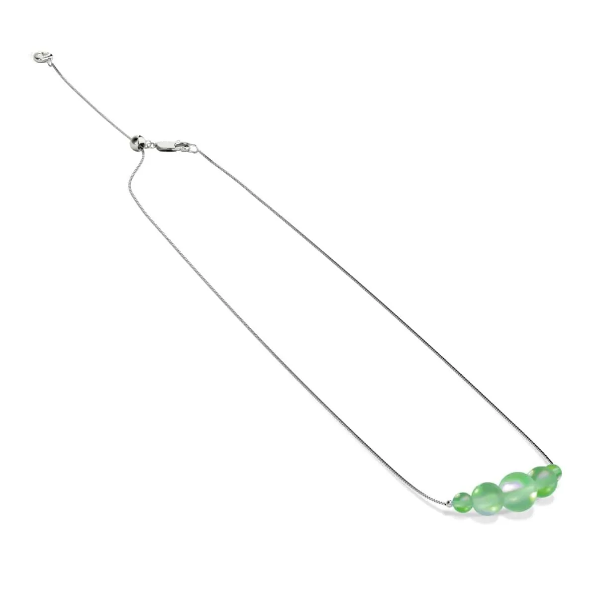 Emerald | .925 Sterling Silver | Mermaid Glass Infinity Clasp Necklace