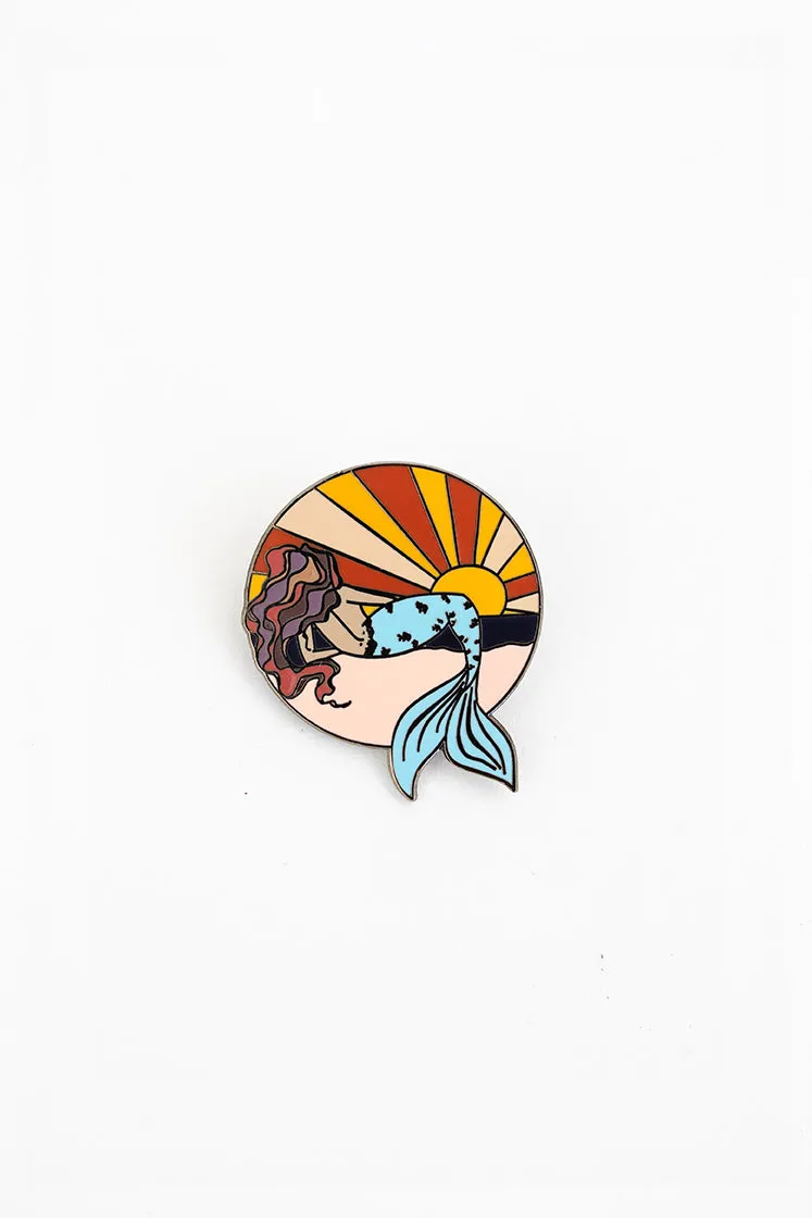 Enameled Pin - Sunset Mermaid