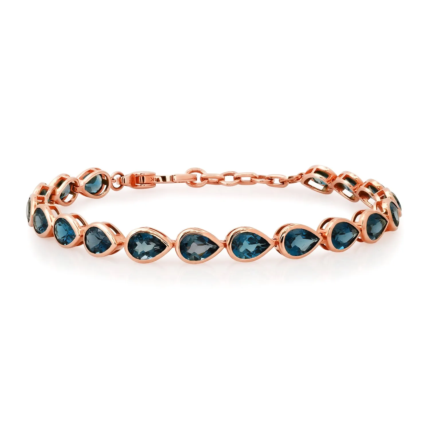 Endless Bezel Set London Blue Topaz Bracelet