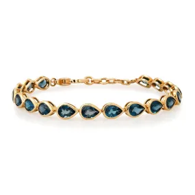 Endless Bezel Set London Blue Topaz Bracelet