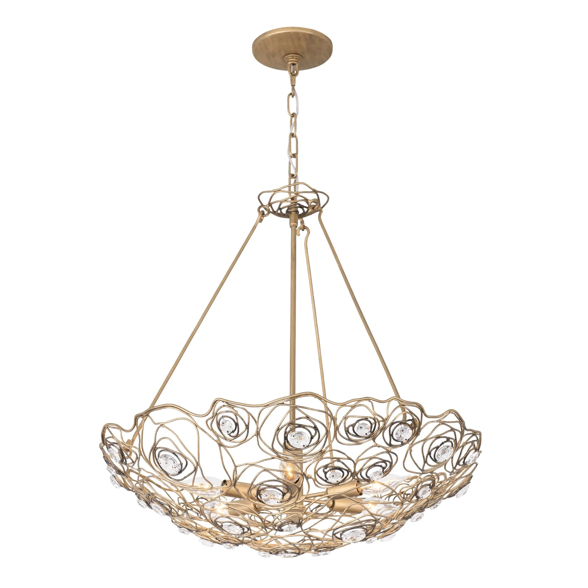 Ethereal Rose 500P06HGOB 6-Light Inverted Pendant Light - Havana Gold Ombre