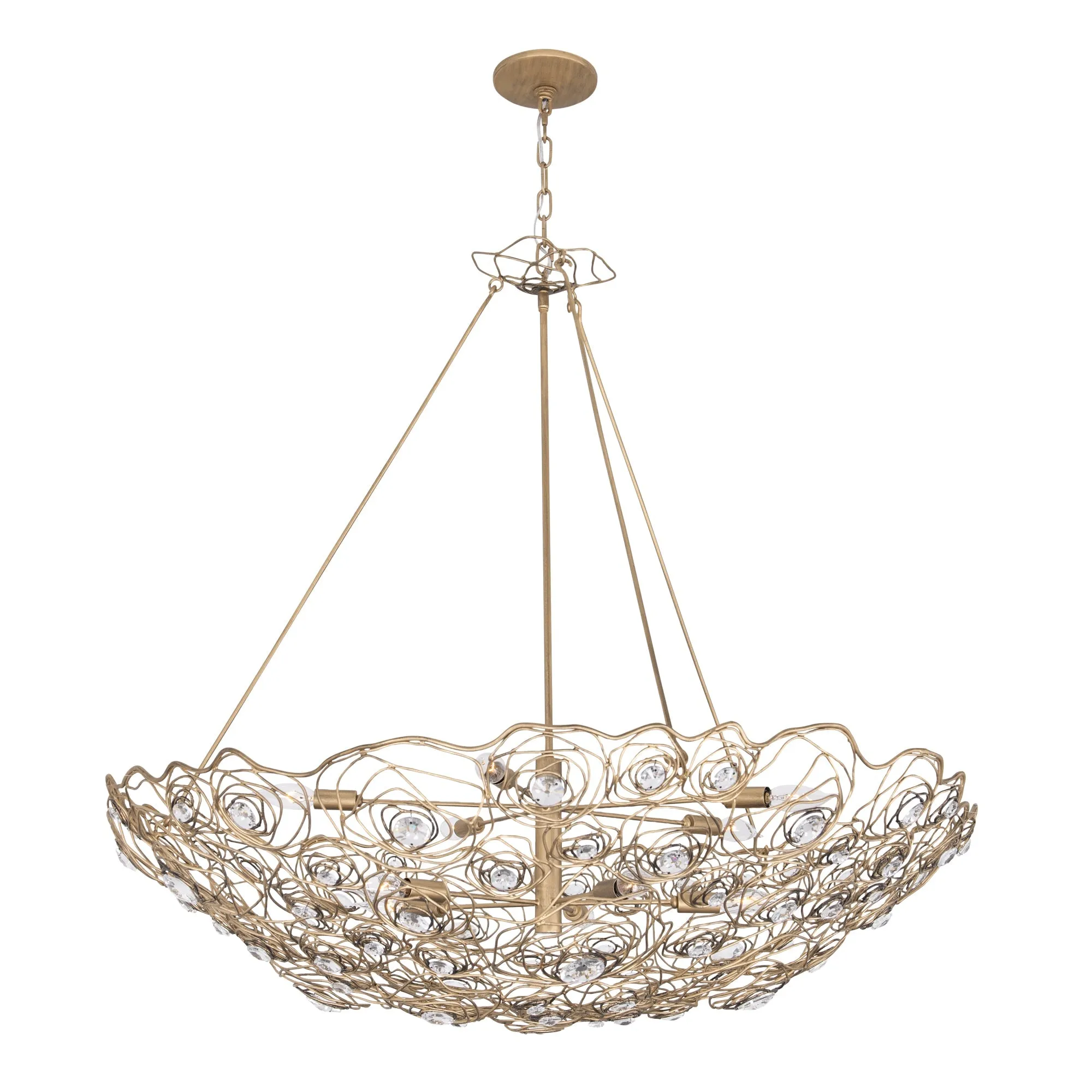 Ethereal Rose 500P10HGOB 10-Light Inverted Pendant Light - Havana Gold Ombre