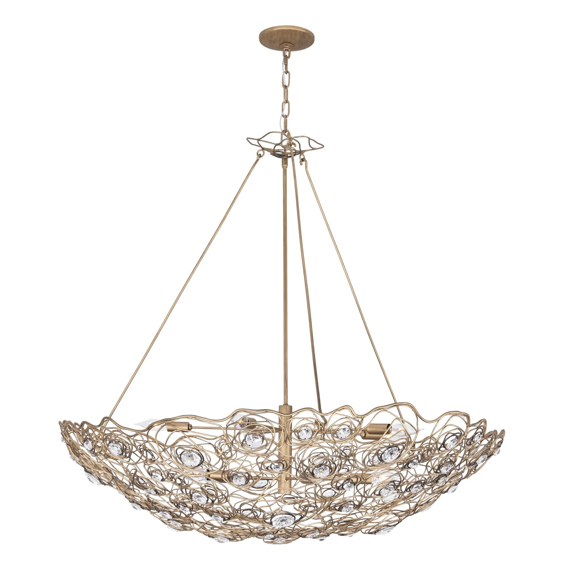 Ethereal Rose 500P10HGOB 10-Light Inverted Pendant Light - Havana Gold Ombre