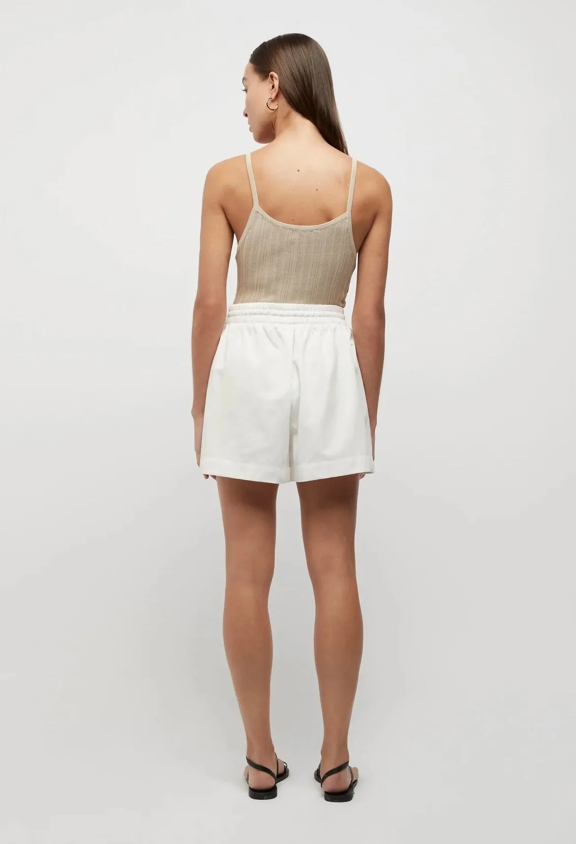 Friend Of Audrey Reflection Ribbed Knit Singlet - Sand