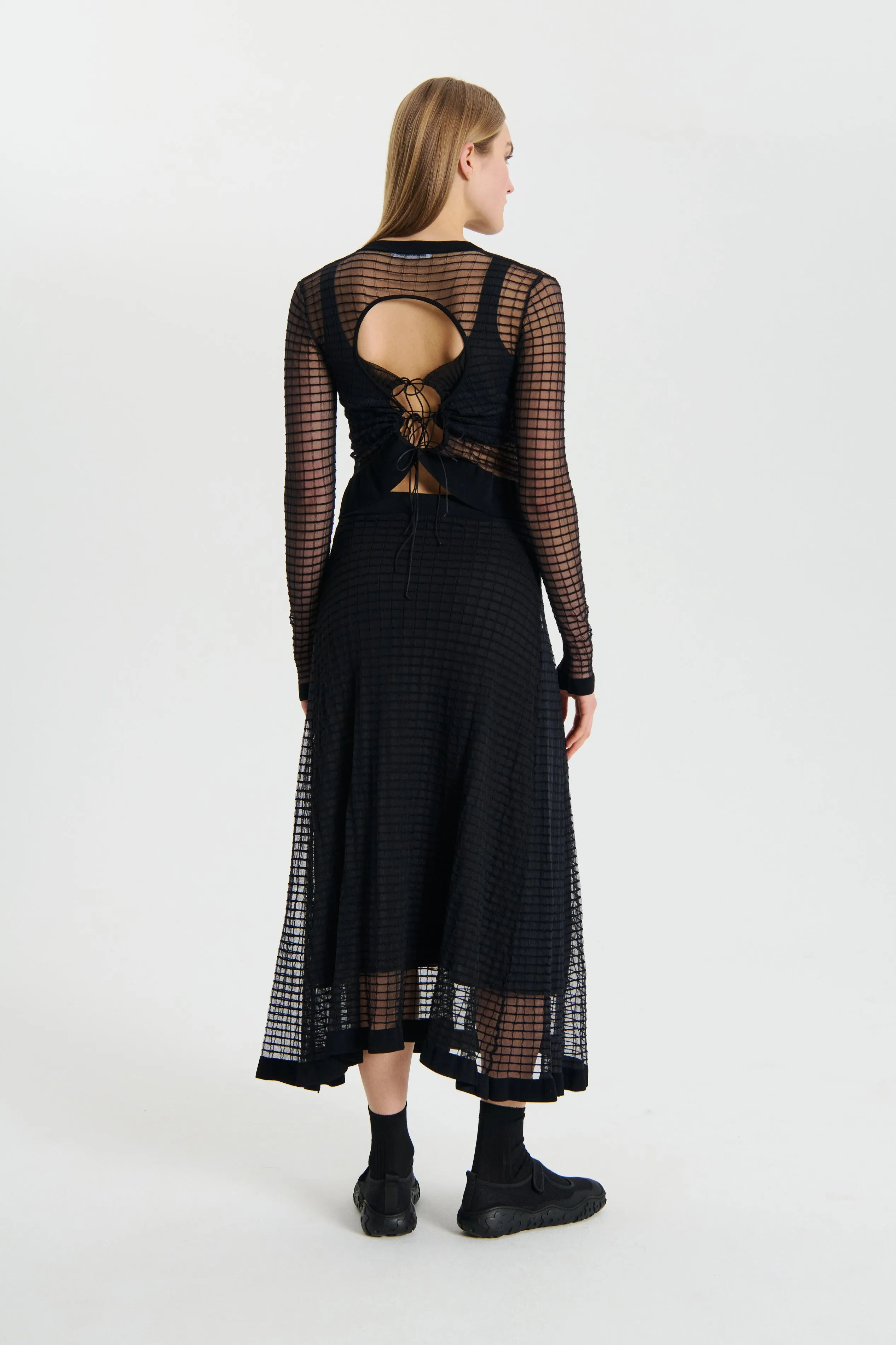 GEMMA | SKIRT MATISSE SHEER GRID BLACK