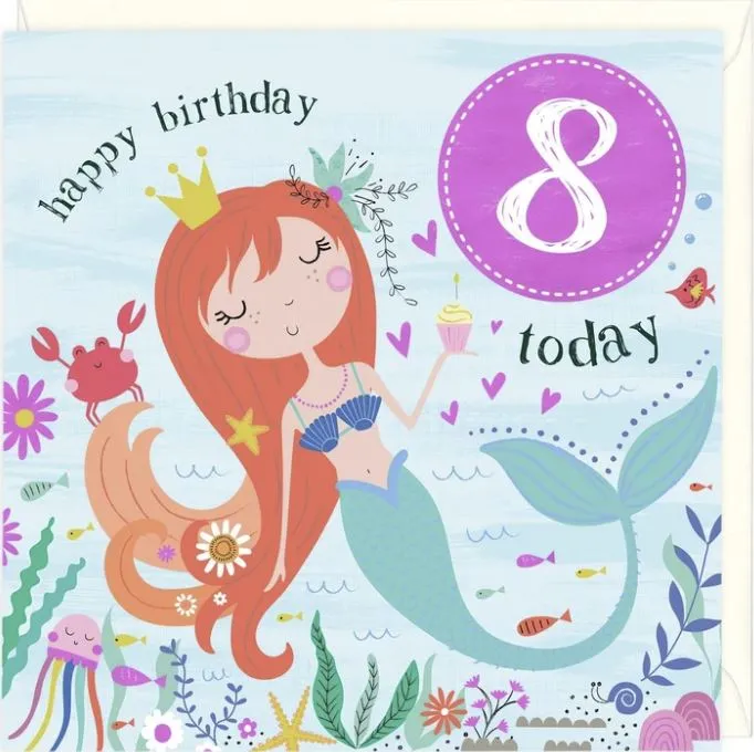 Happy Birthday 8 Today Greetings Card