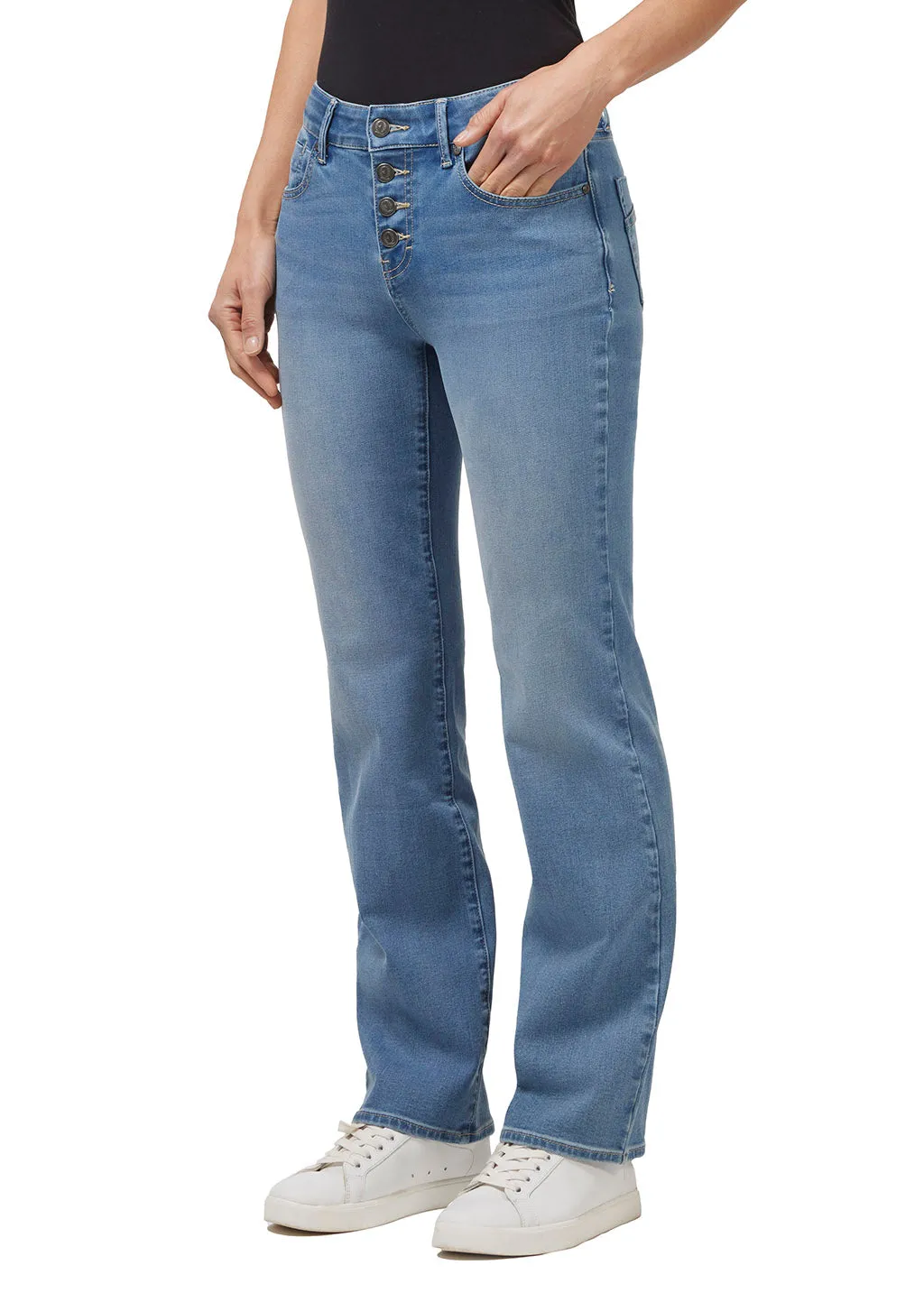 In Motion Button Fly Straight Leg Jean