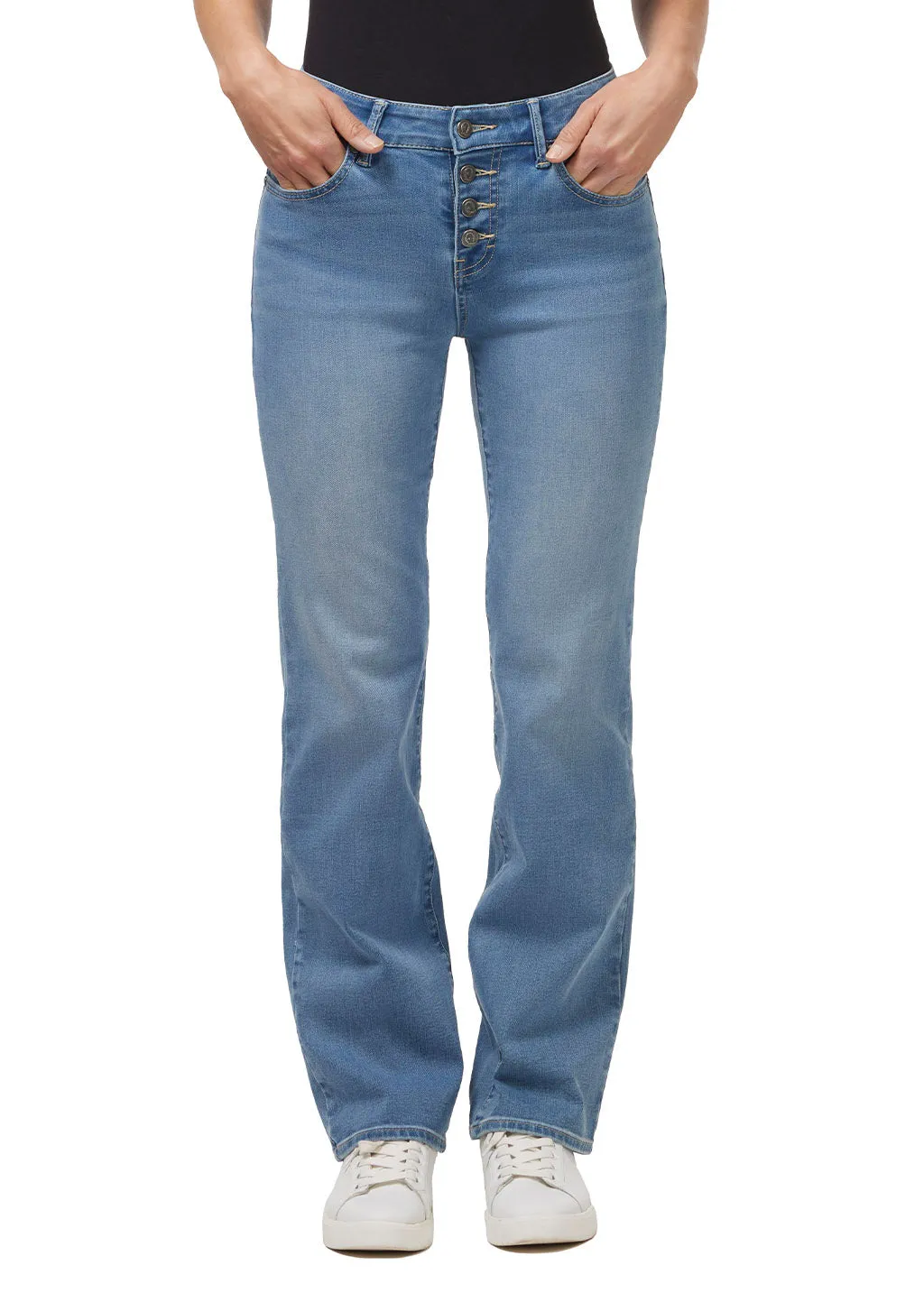 In Motion Button Fly Straight Leg Jean