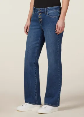 In Motion Button Fly Straight Leg Jean