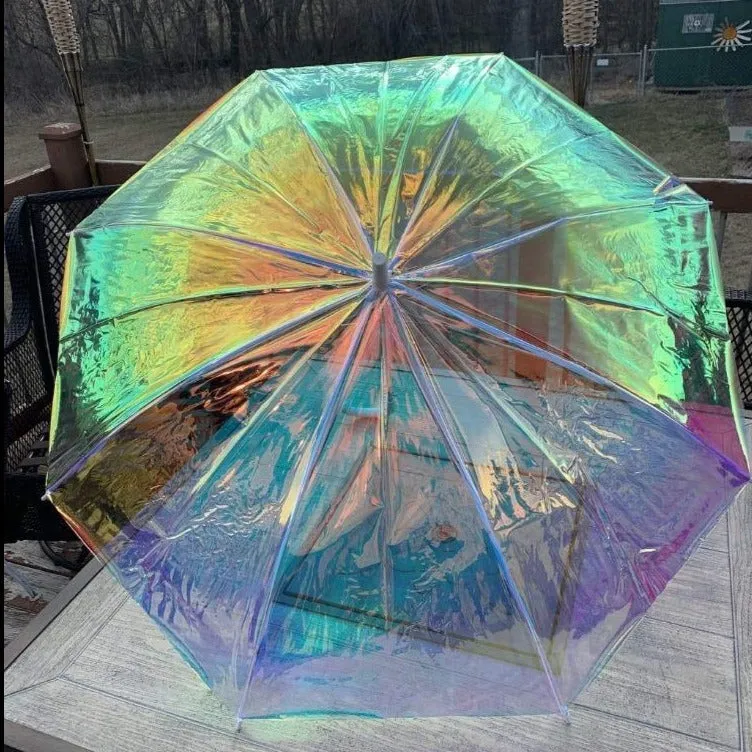 Iridescent Holographic Umbrella