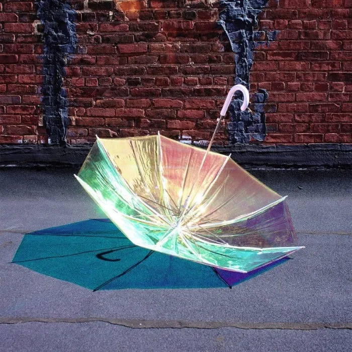 Iridescent Holographic Umbrella