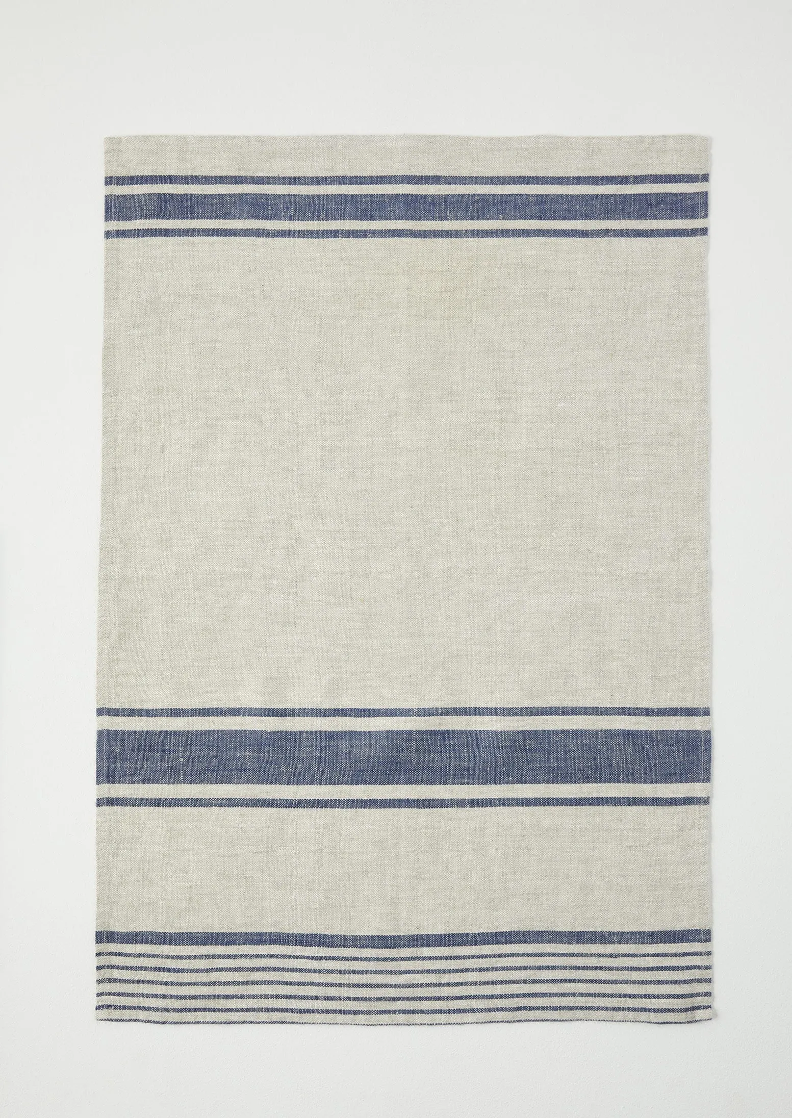 Irregular Stripe Linen Tea Towel | Natural/Blue