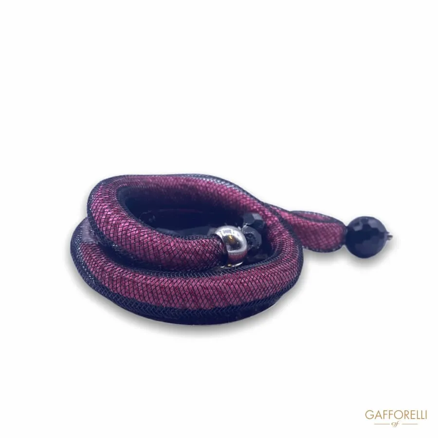 Irregularly Shaped Interwoven Brooch with Rope, Net End Stones H227 - Gafforelli Srl