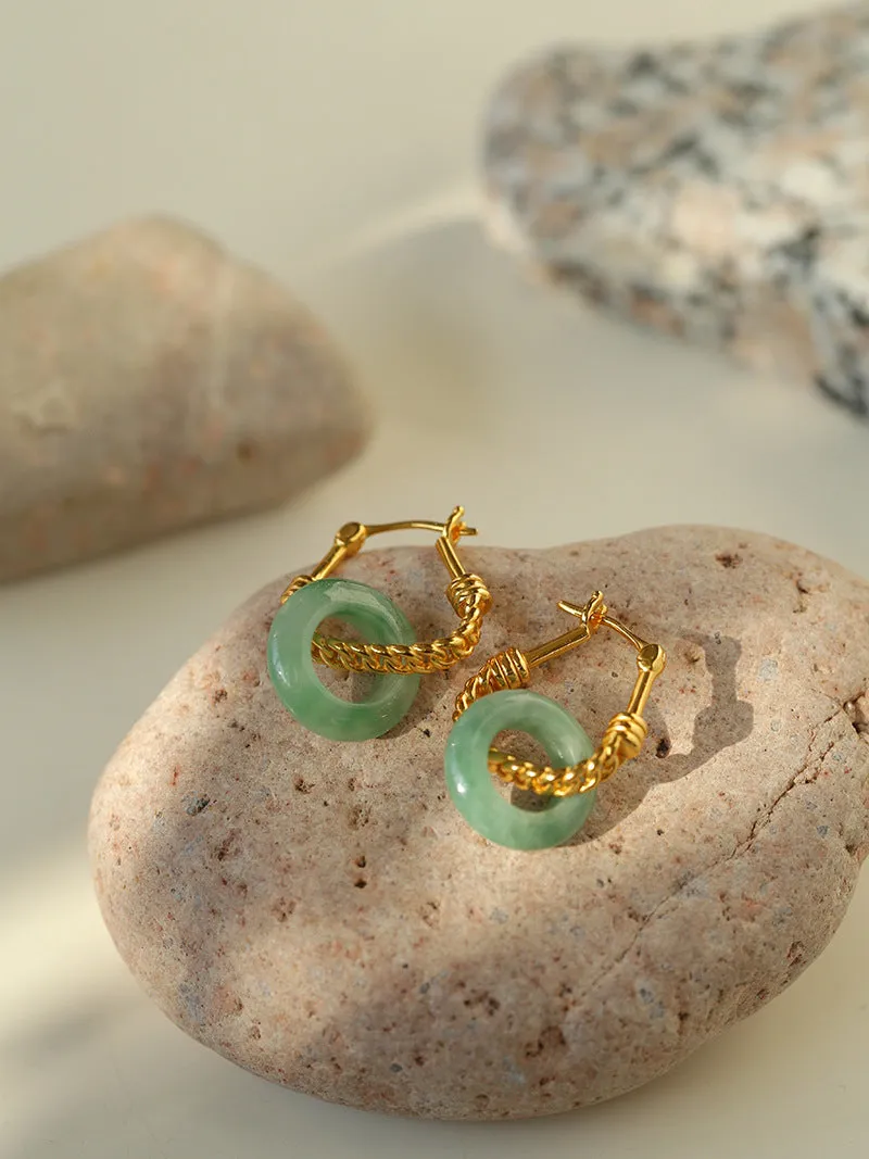 Jade Fusion Hoop Earrings