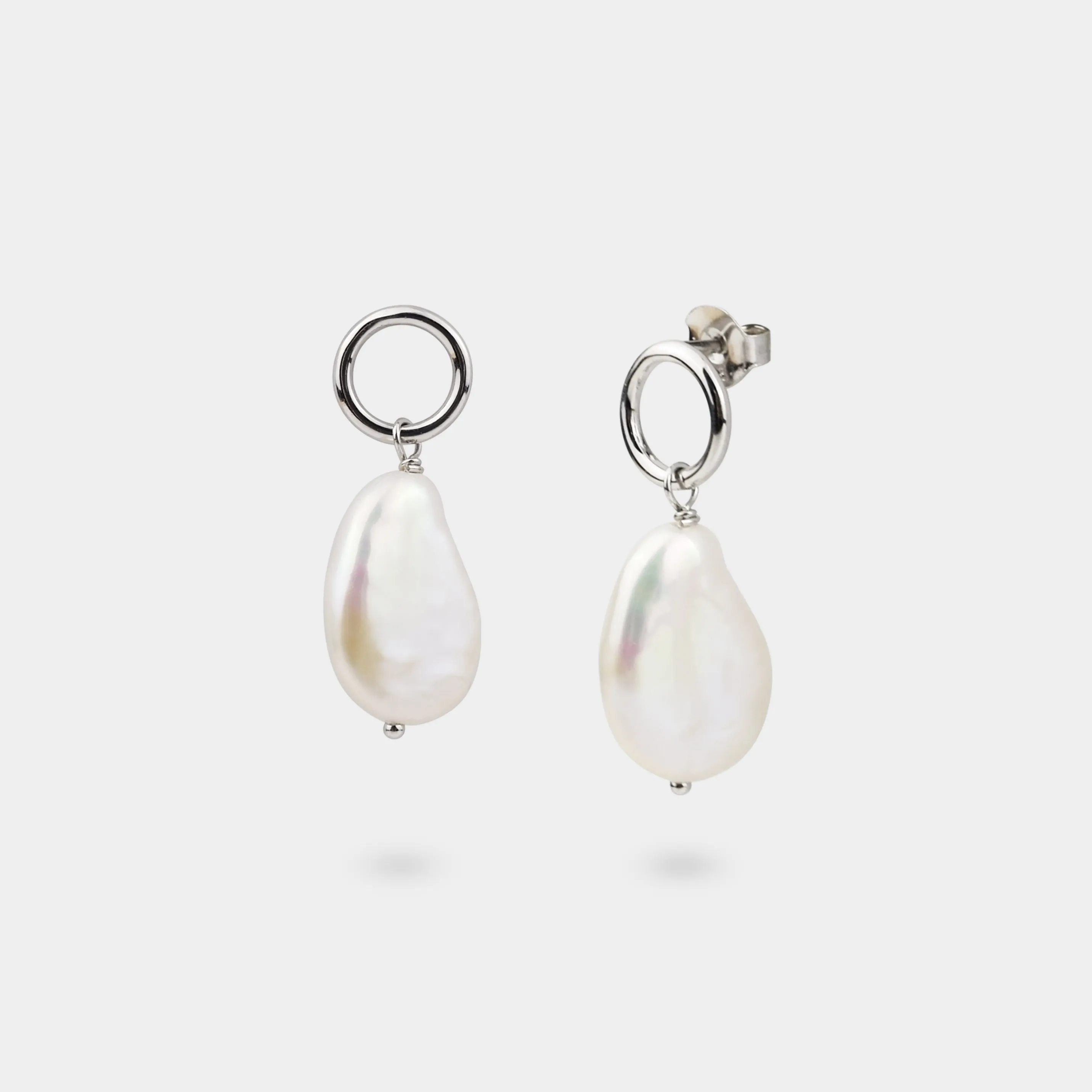 KESHI PEARL HOOP EARRINGS