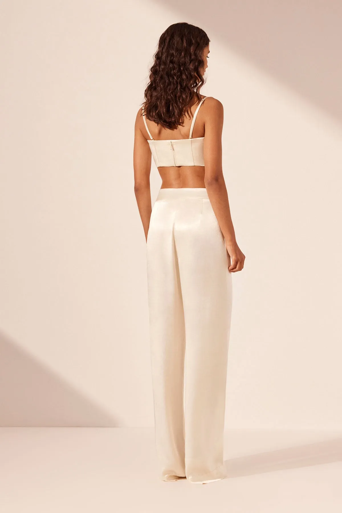 LA LUNE MID RISE STRAIGHT LEG PANT - CREAM