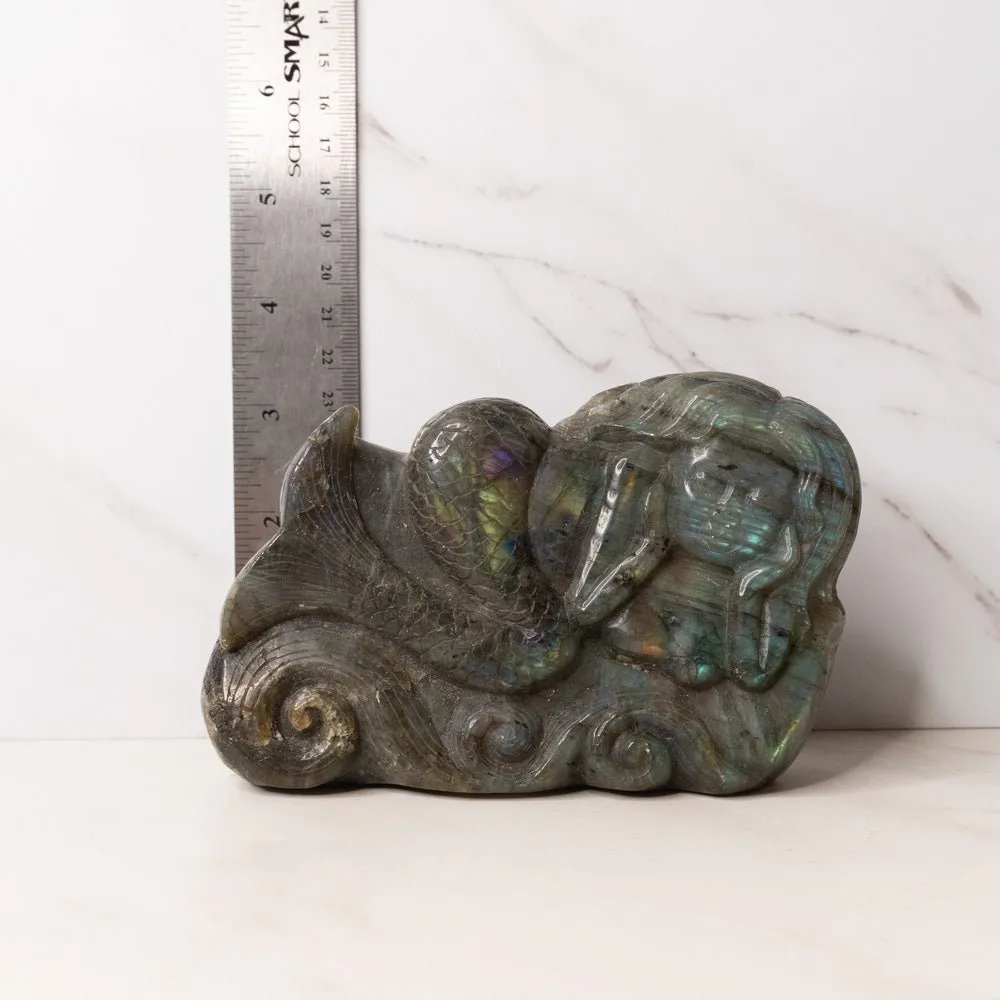 Labradorite Mermaid Statue