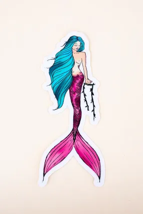 Maile Mermaid Sticker - Blue Hair