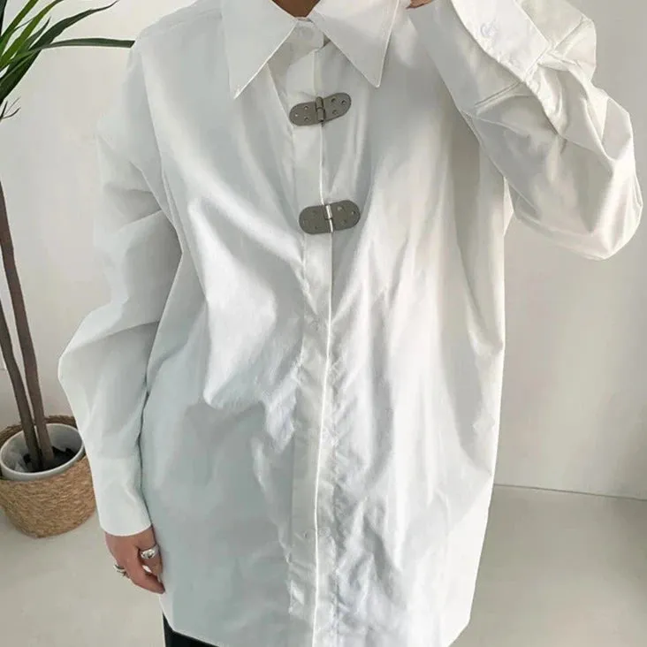 Miss Office Punk Irregular Design Shirt Blouse