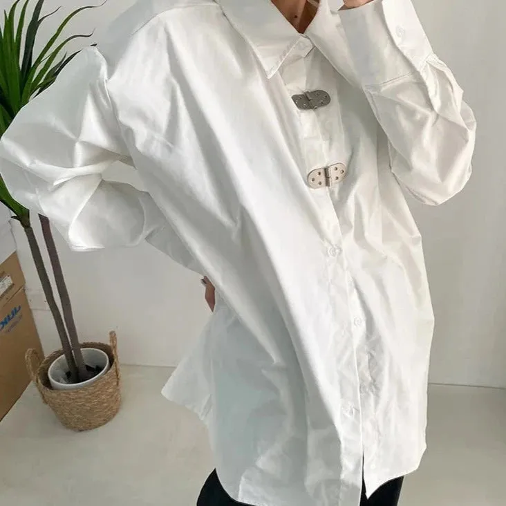 Miss Office Punk Irregular Design Shirt Blouse