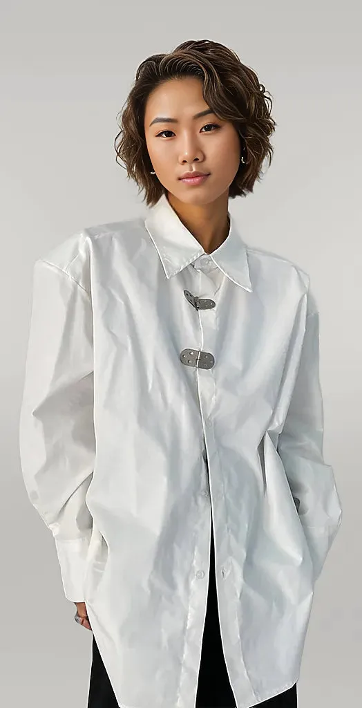 Miss Office Punk Irregular Design Shirt Blouse