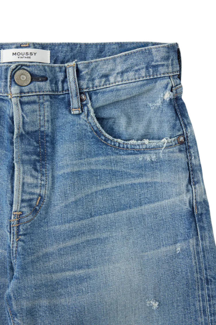 Moussy Denim Bradenton Straight Jeans in Blue