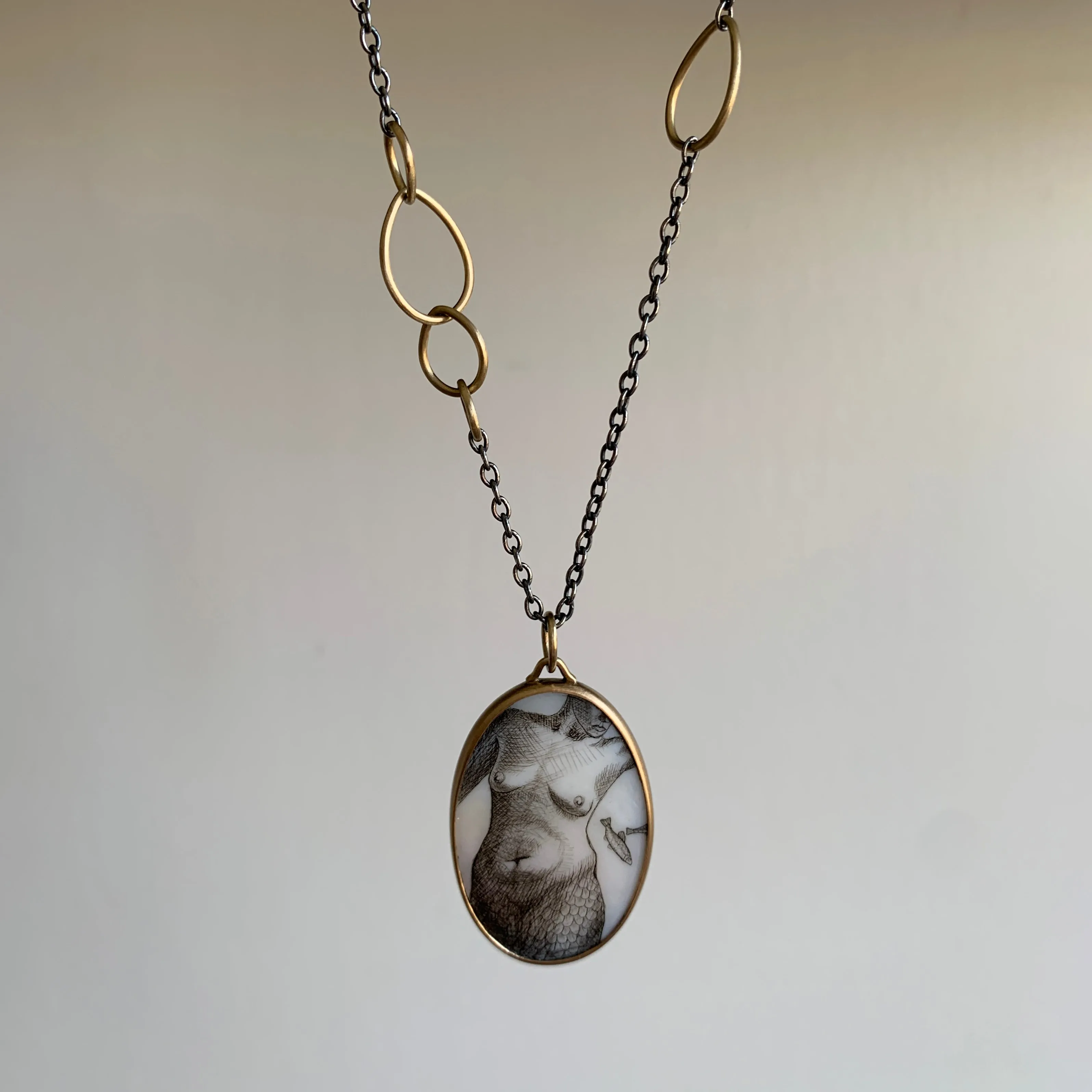 Nude Study #20 Scrimshaw Necklace