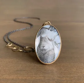 Nude Study #20 Scrimshaw Necklace