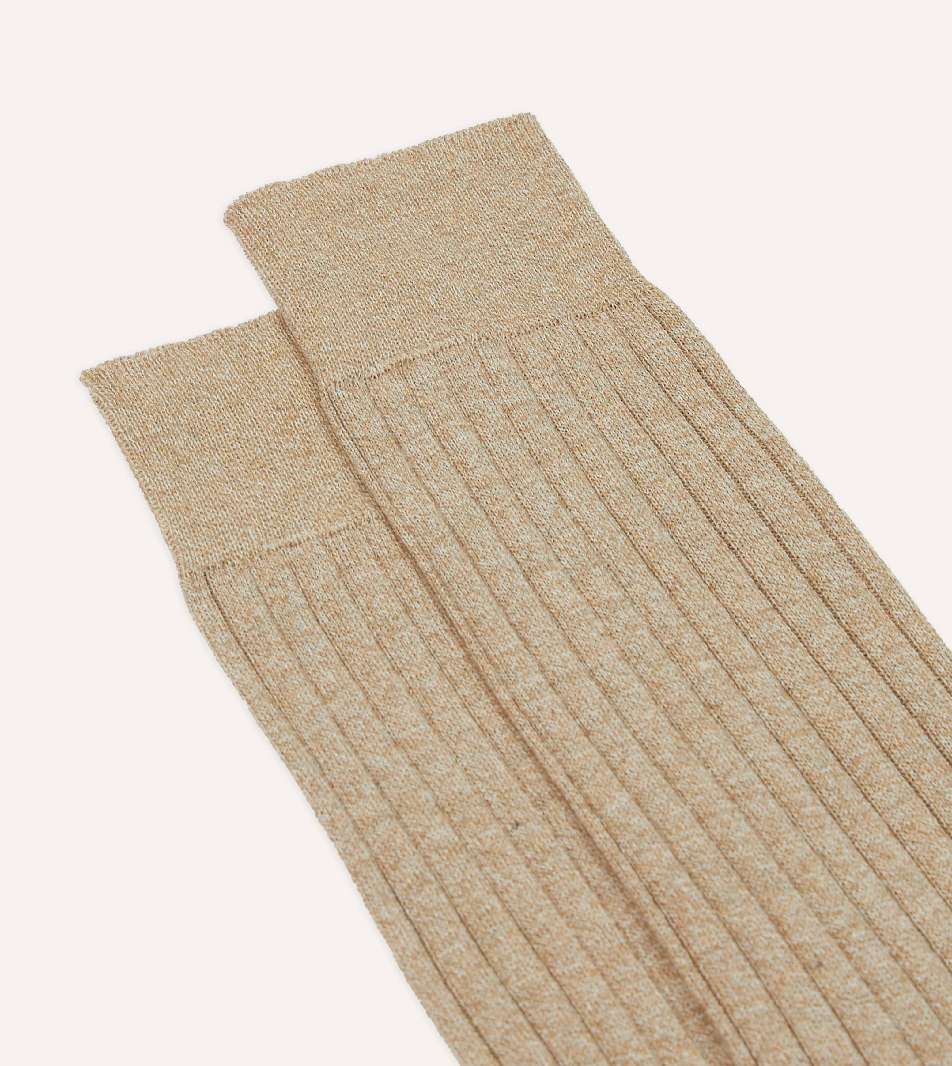 Oatmeal Cotton Mid-Calf Socks