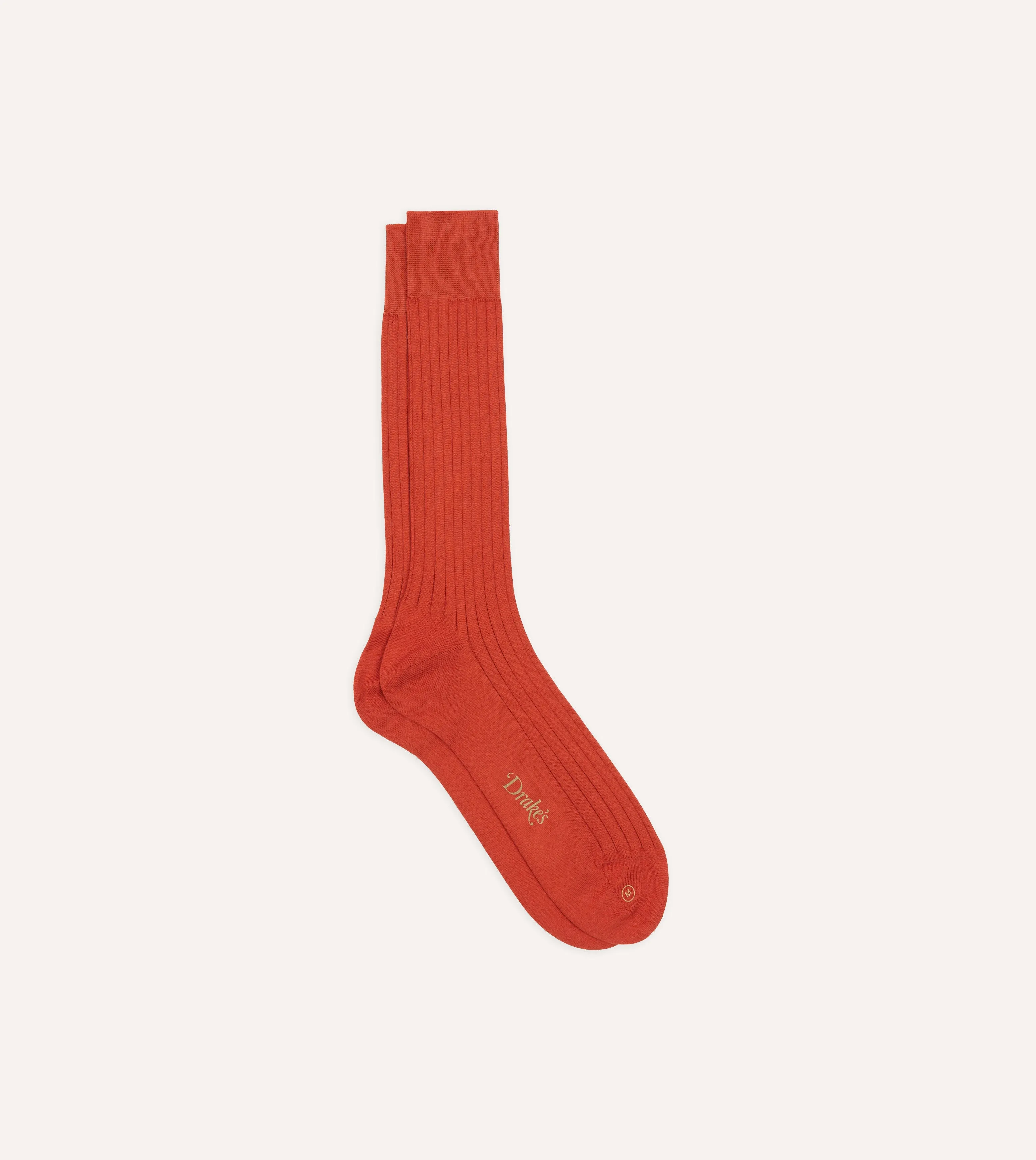 Orange Cotton Mid-Calf Socks