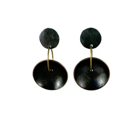 Oxidised Silver Stud with Black Copper Dome - Jane Hodgetts