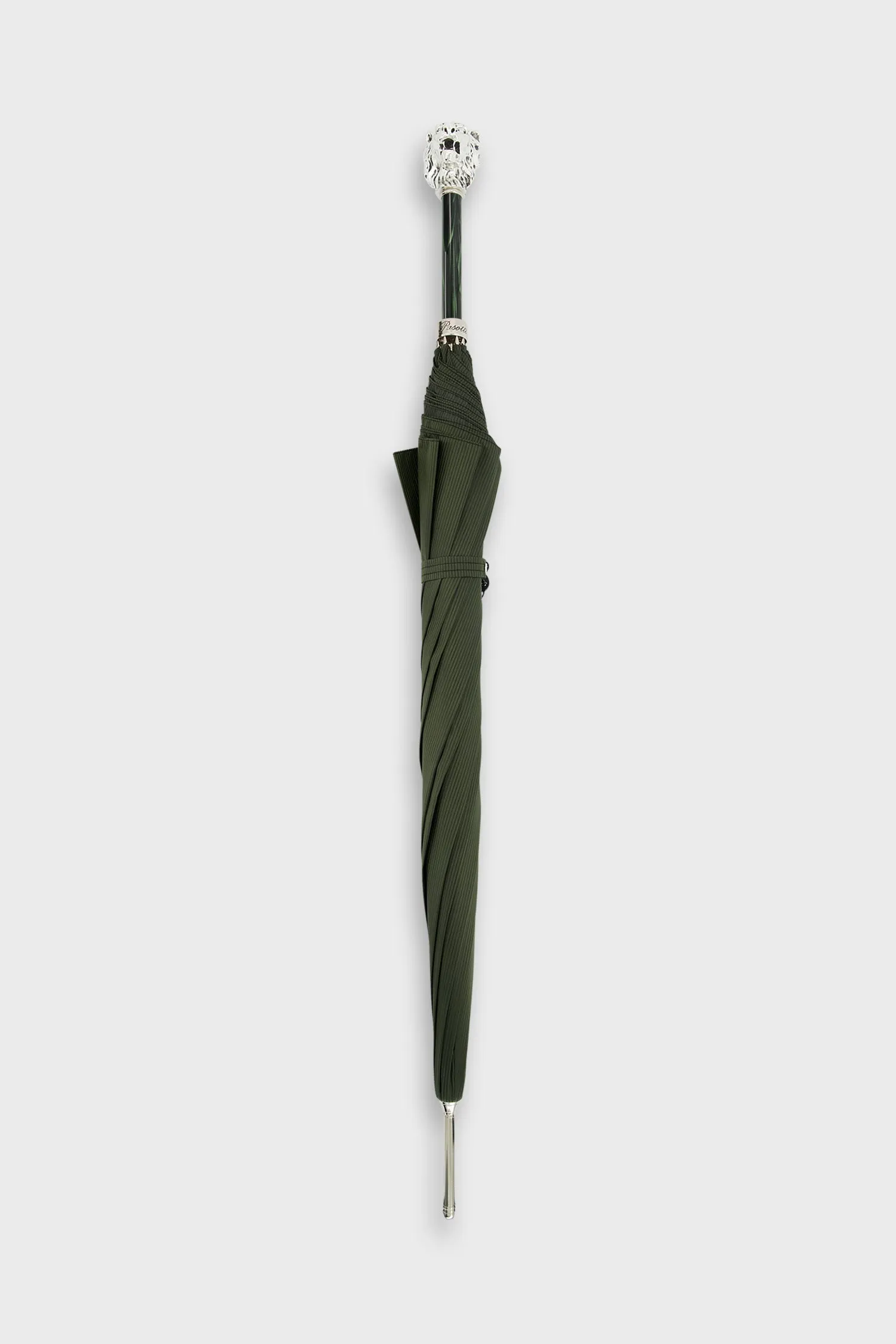 Pasotti Green/Silver Lion Umbrella