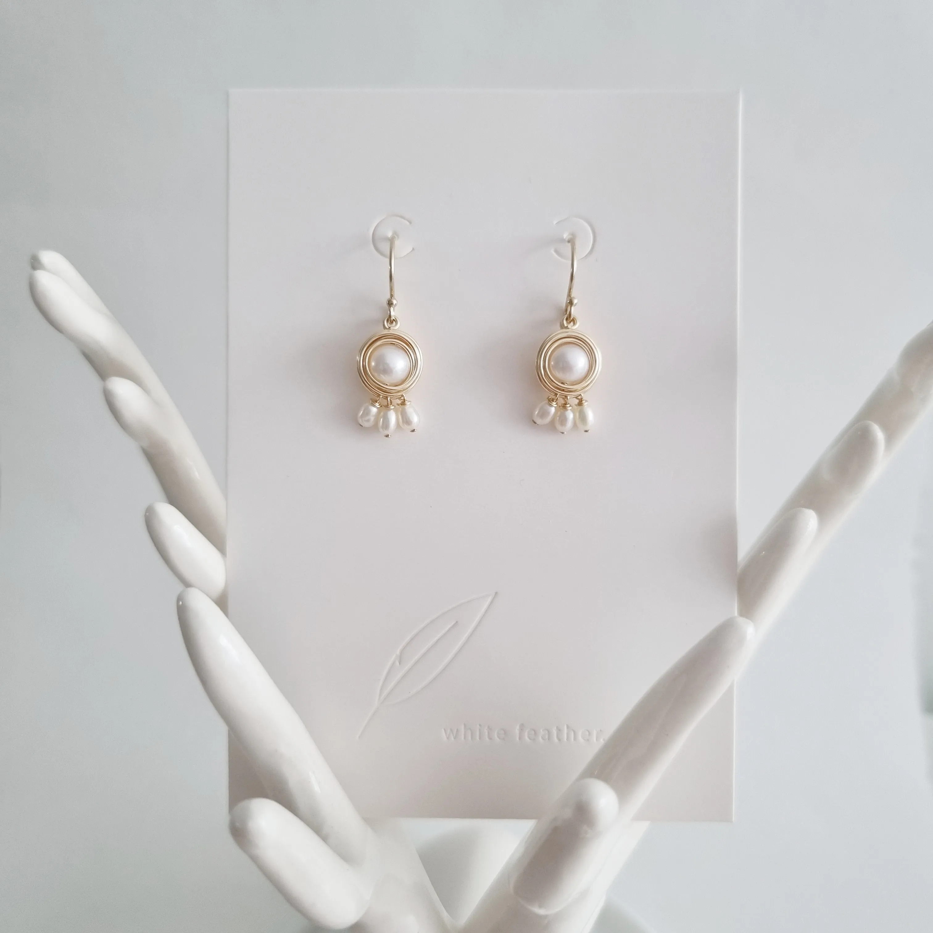 Pebble Earrings / Freshwater Pearls