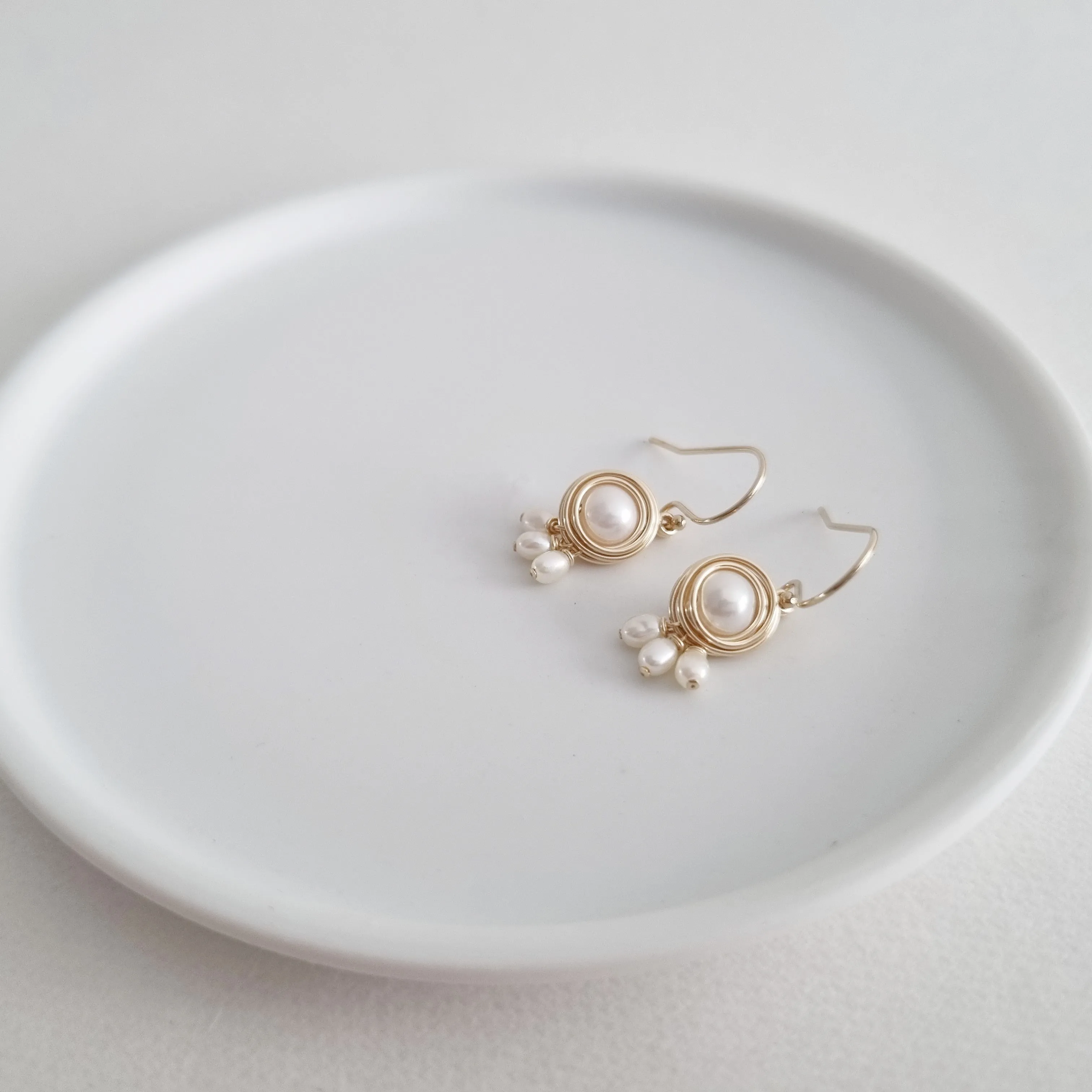 Pebble Earrings / Freshwater Pearls