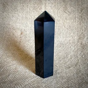 Polished Shungite Tower, Hexagonal Point, Shungite Wand, Obelisk