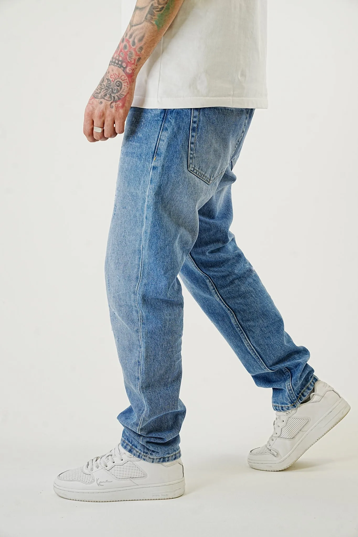 Premium Mid Blue Straight Fit Jeans