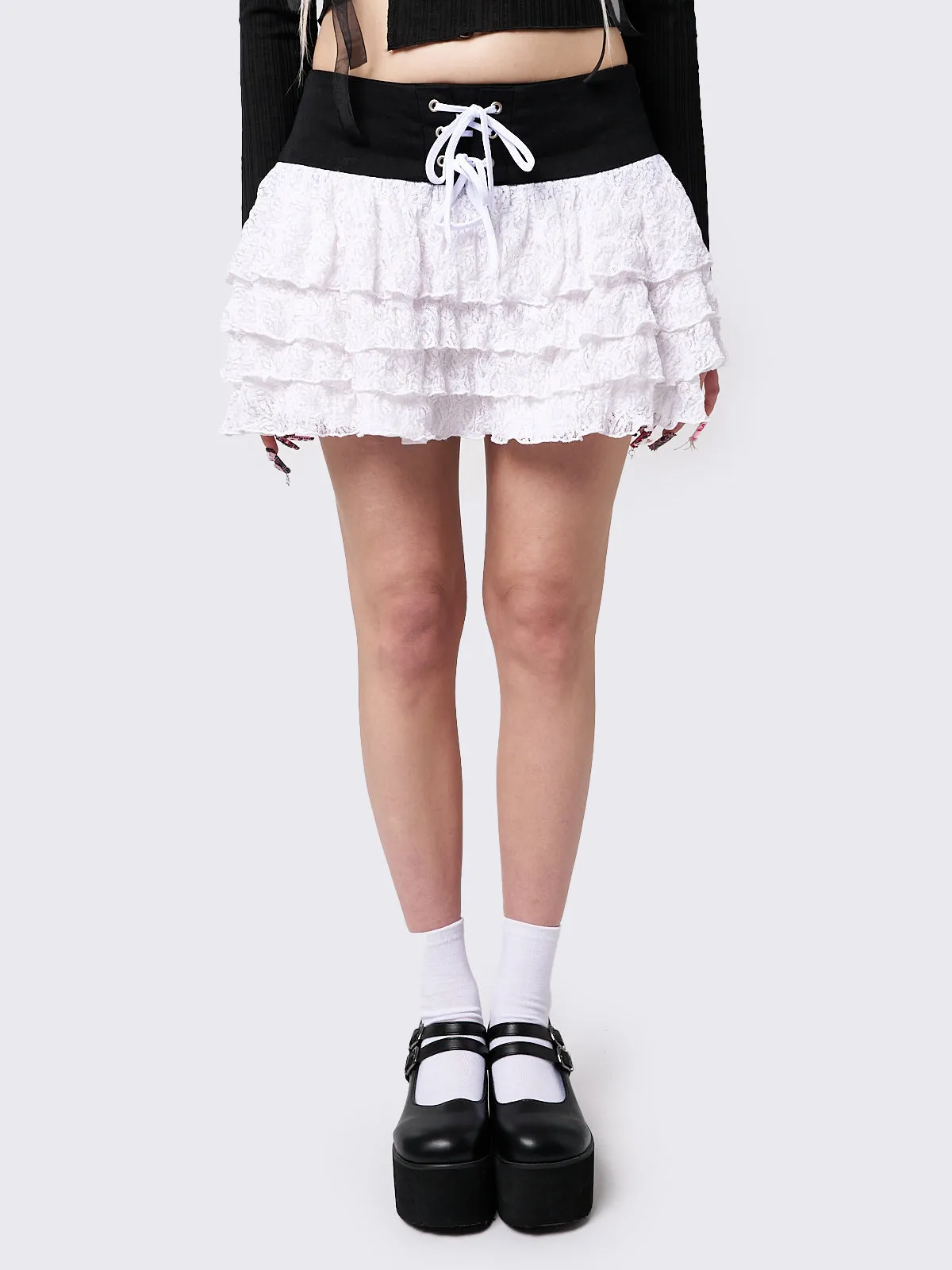 Presley Tutu Lace-Up Mini Skirt