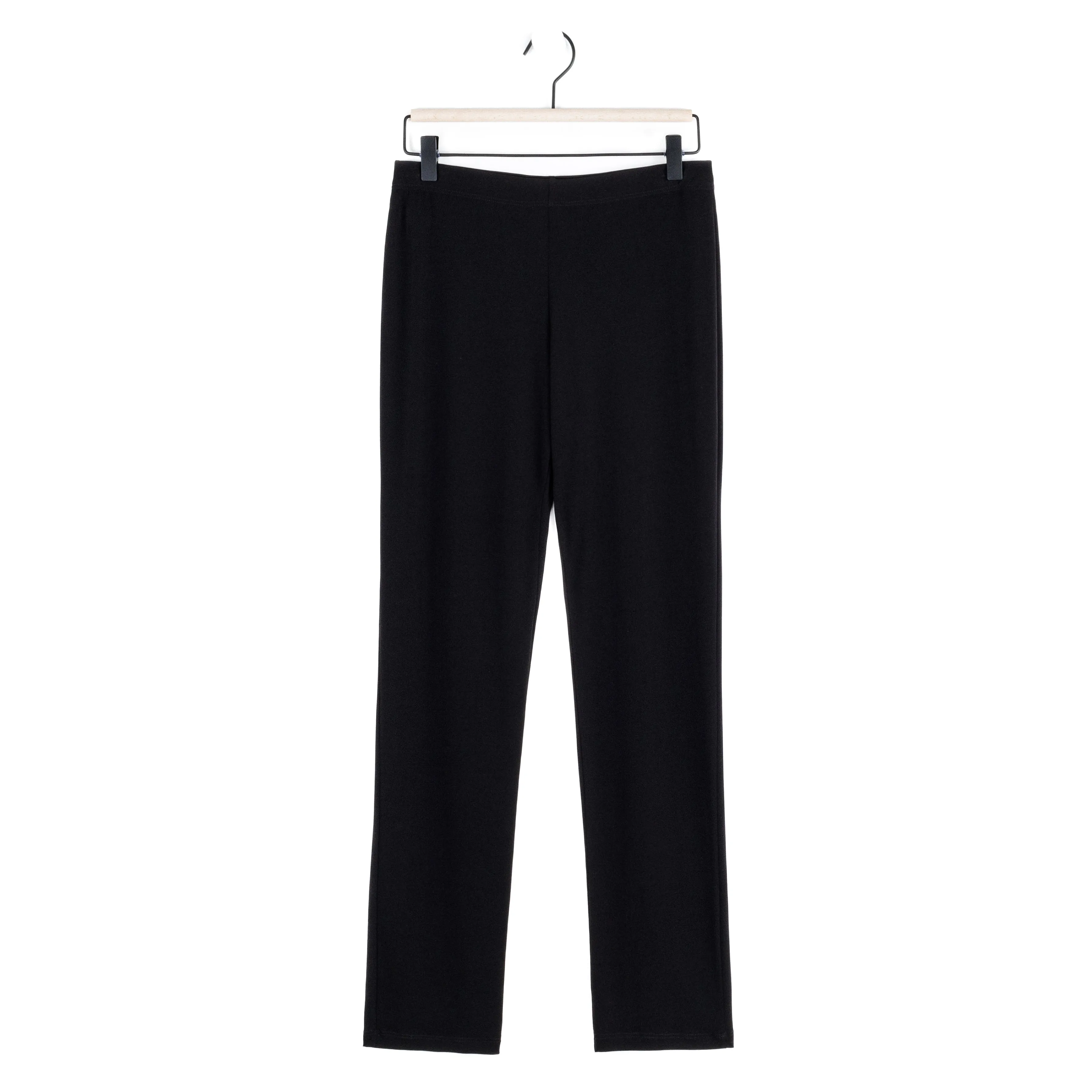 Rayon-Ponte Knit - Straight Leg Pocket Pant - Black